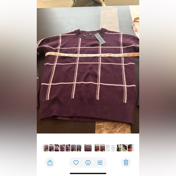 Banana Republic Italian Wool Cashmere Blend Burgundy Sweater. Size Small. NEW - Picture 8 of 9